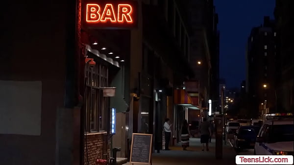 Hot chick waitress ate by two cougars