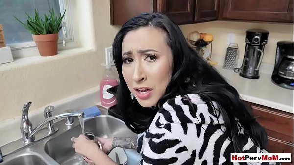 Fucking my big-chested MILF step-mom while she doing dishes